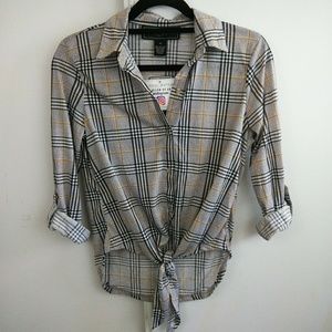 NWT Plaid Flannel Shirt Polly & Esther